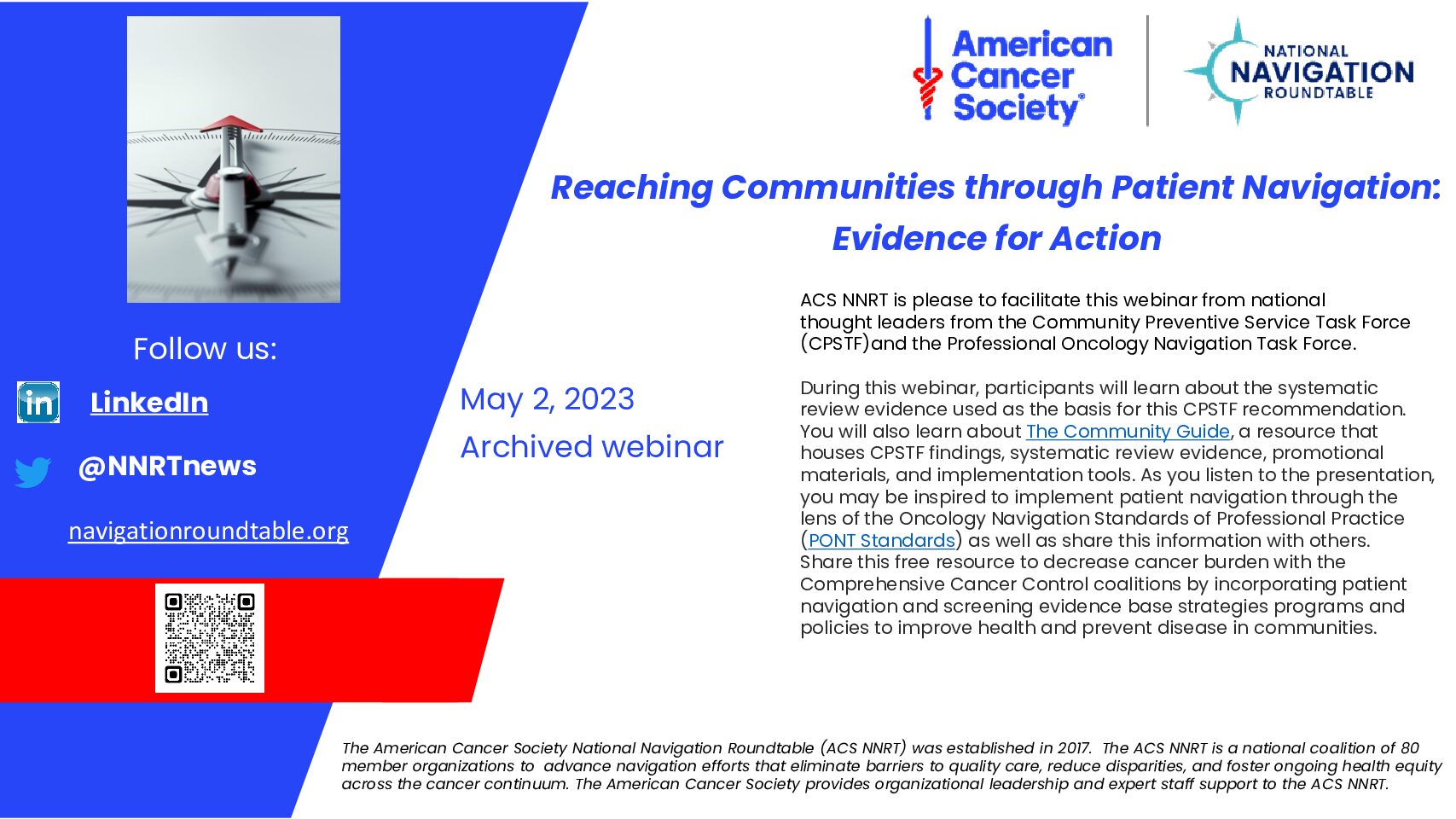 Image for Reaching Communities through Patient Navigation: Evidence for Action (archived webinar)